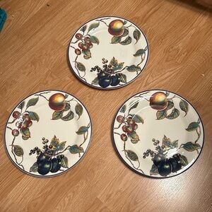 Pier 1 Macintosh Set of 3 Ceramic Earthenware Dinner Plates